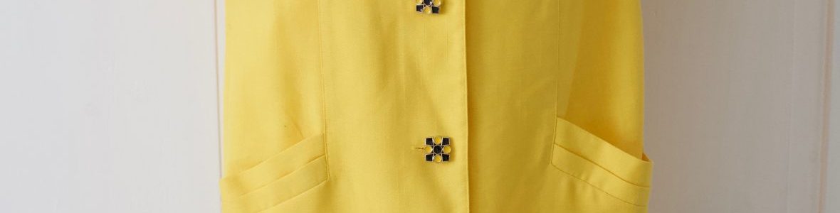 keltainen 80-luvun mekko