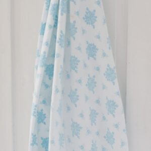 turkoosi ruusu verho / kangas