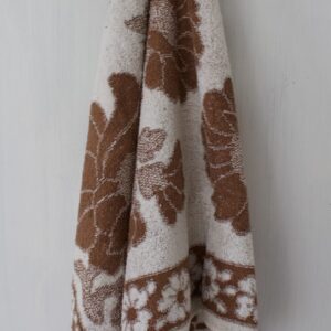 ruskea vintage frotee käsipyyhe