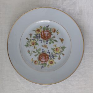 Vaaleansininen kukallinen ruokalautanen, Arabia