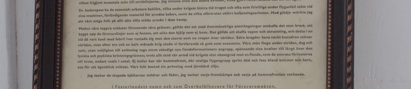 sodanaikainen todistus, Mannerheim